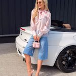 Bluzka z wiązaniem pod szyją Pudrowa – Tieva 4