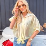 Bluzka koszulowa oversize zwiewna Bananowa – Airyra 3
