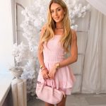 Kombinezon muślinowy z marszczoną górą Różowy – Muslina 4