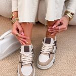 Masywne sneakersy z grubą podeszwą i sznurówkami Czekoladowe – Chunkera 4