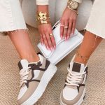 Masywne sneakersy z grubą podeszwą i sznurówkami Czekoladowe – Chunkera 2