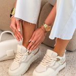 Masywne sneakersy z grubą podeszwą i sznurówkami Białe – Chunkera 4