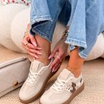 Sneakersy na beżowej podeszwie Beżowe – Beigra 1