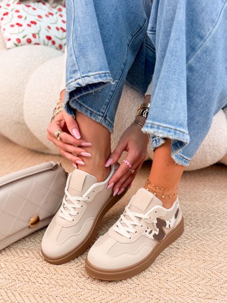 Sneakersy na beżowej podeszwie Beżowe – Beigra 1