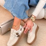 Sneakersy na beżowej podeszwie Beżowe – Beigra 4