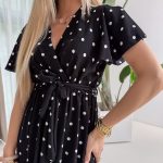 Sukienka maxi z wiskozy wiązana w talii Czarny – Vismara 4