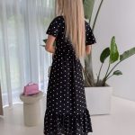 Sukienka maxi z wiskozy wiązana w talii Czarny – Vismara 5