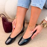 Klasyczne baleriny skórzane Czarne – Classic Leather 1