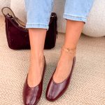 Klasyczne baleriny skórzane Bordowe – Classic Leather 4