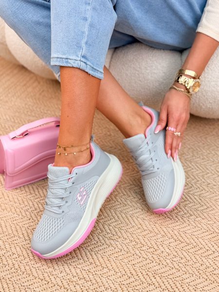 Buty sportowe na platformie Szare – Platoria 1