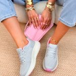 Buty sportowe na platformie Szare – Platoria 2