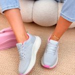 Buty sportowe na platformie Szare – Platoria 4