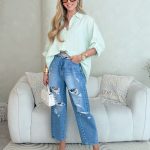 Spodnie jeansowe balloon fit z dziurami – Rivora 6
