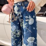Spodnie jeansowe wide leg w kwiaty – Bloomera 5