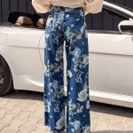 Spodnie jeansowe wide leg w kwiaty – Bloomera 2