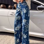 Spodnie jeansowe wide leg w kwiaty – Bloomera 3