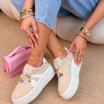 Sneakersy z grubą podeszwą lifestylowe Beżowy – Urban Chunk 1