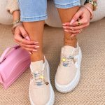 Sneakersy z grubą podeszwą lifestylowe Beżowy – Urban Chunk 2