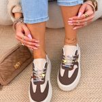 Sneakersy z grubą podeszwą lifestylowe Czekoladowy – Urban Chunk 2