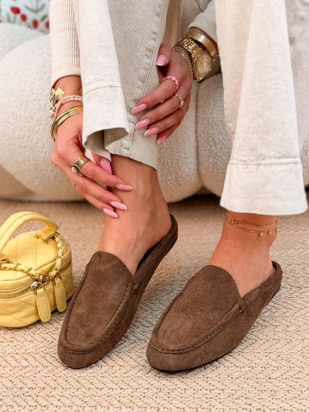 Buty wsuwane bez pięty Czekoladowe – Slipora 1