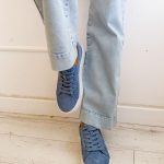 Sneakersy skórzane ażurowe Błekitny – Perfora 2